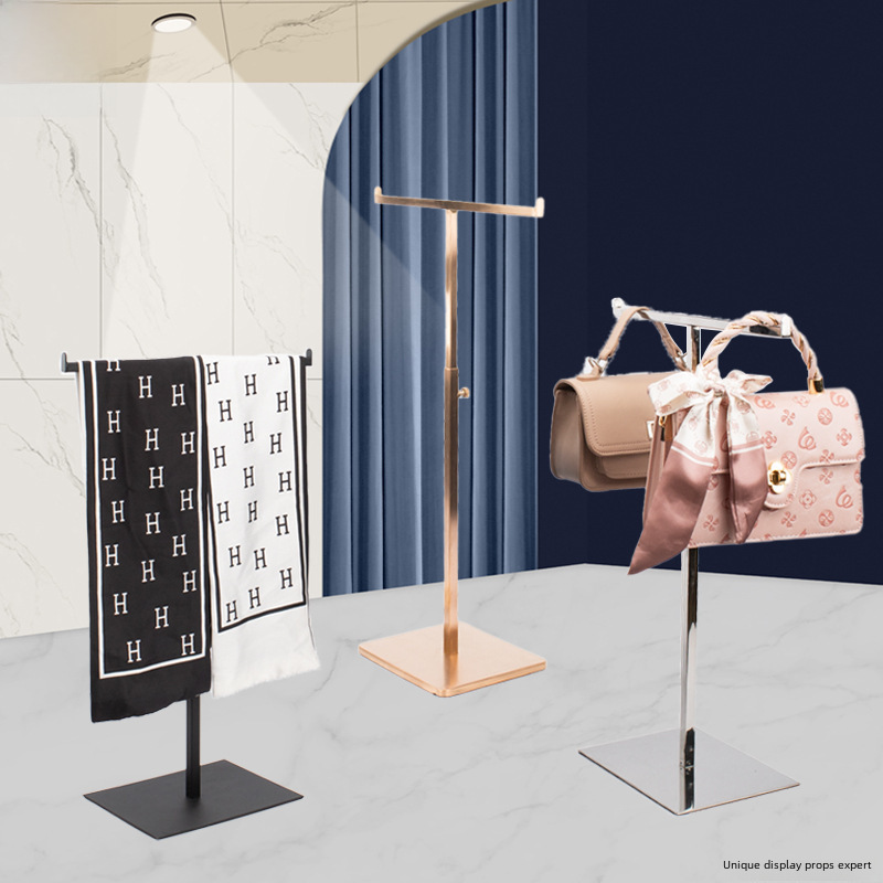 Cross-Border Multifunctional T-Shaped Scarf Bag Display Rack Necklace Storage Rack Clothing Store Display Rack