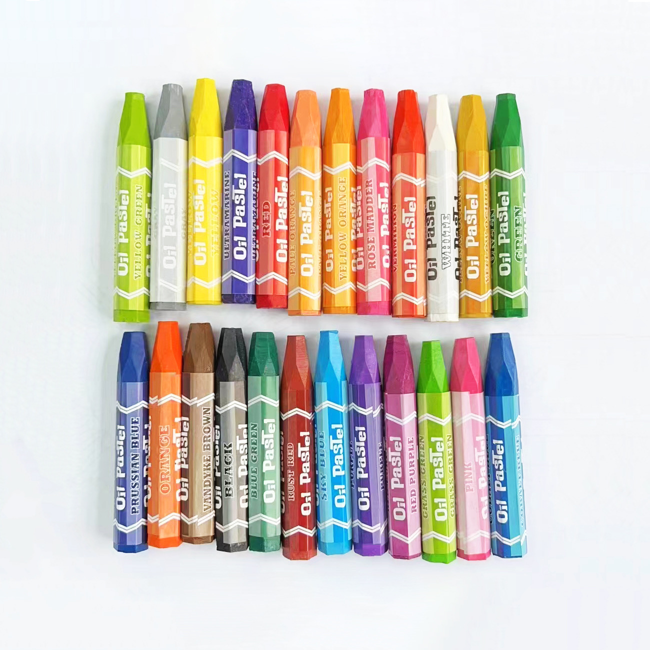 Bulk hexagonal oil painting stick monochrome children's kindergarten art institution heavy color oily crayon painting factory wholesale