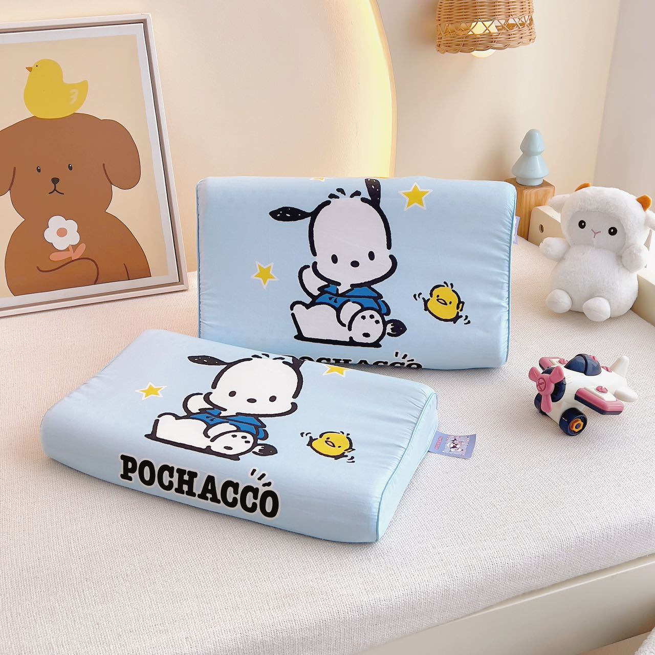 Sanrio Children's Natural Latex Pillow Cartoon Cotton Infant Class A Cotton Pillowcase Baby Neck Pillow