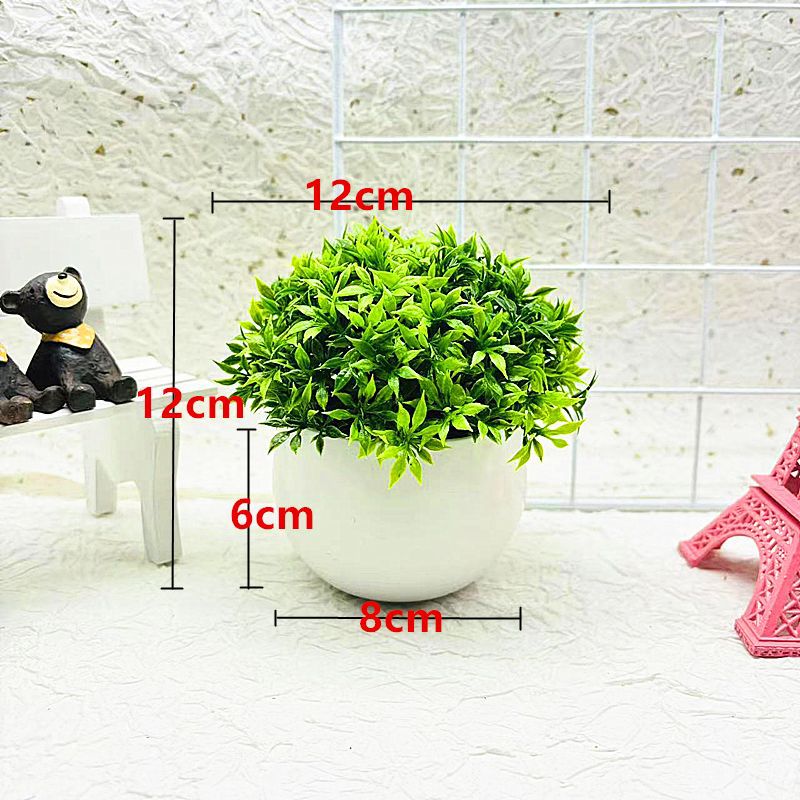 Simulated Potted Plant Straw Paper Paddle Hemispheric Mini Decorative Ball Bonsai Artificial Green Plant Home Decoration Hot Selling