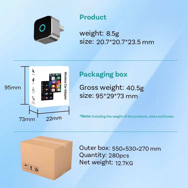 Ottocast Mini Cube Wireless Carplay Adapter Android Auto Car-Machine Interconnection Box