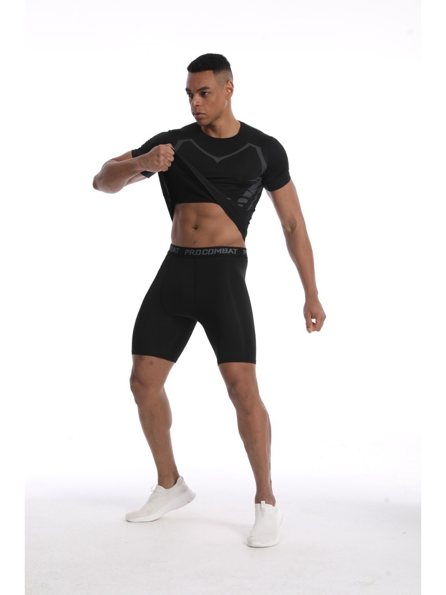 Sci-Fi Shorts Suit Sports Tights High Elastic Tights Men's Slim Sports Pants