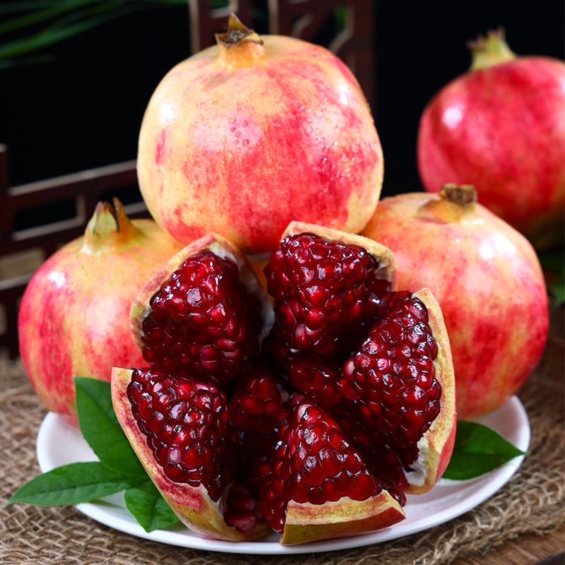 Tunisian Soft Seed Pomegranate Seasonal Fresh Fruit Seedless Sweet Ruby ​​Sweet Pomegranate Free Shipping