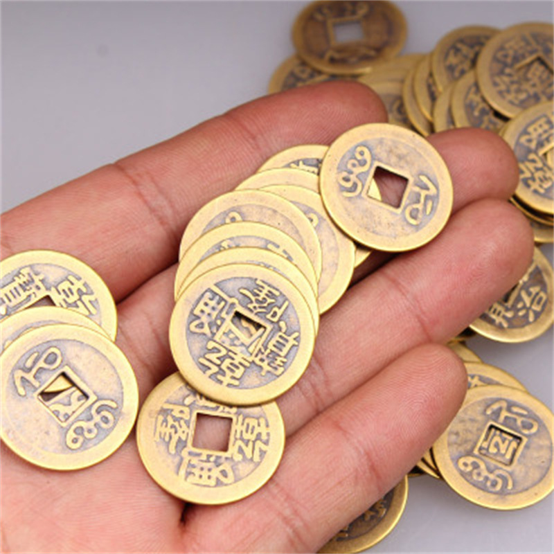 Pure copper feng shui five Emperor money ten Emperor money Kangxi Qianlong Shunzhi Tongbao fortune safe pressure threshold simulation copper money