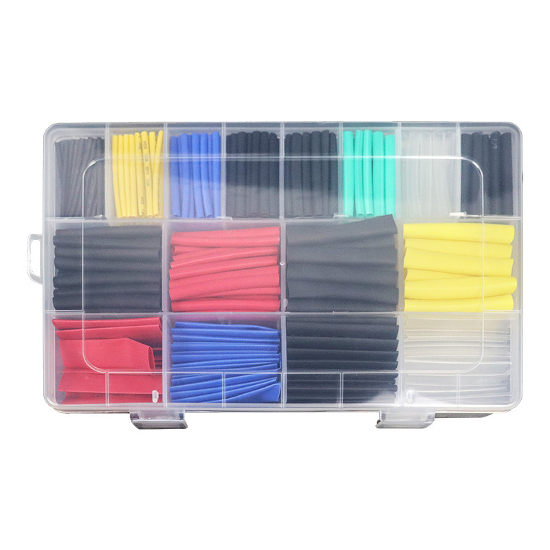 580Pcs Waterproof Flame Retardant Heat Shrink Tube Combination Cross-Border Supply Heat Shrink Tube Boxed Color Heat Shrink Tube Silicone