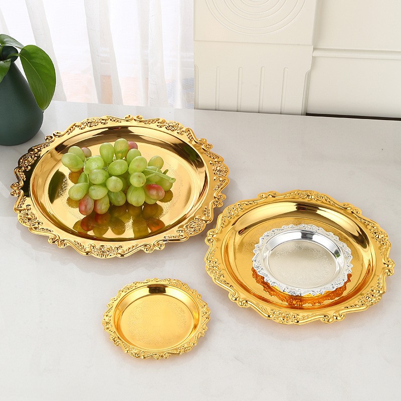 Vintage carved metal small tray Gumei photo props yummy brick millet anime yummy tray jewelry tray