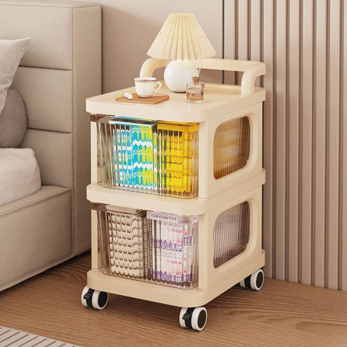 Children's Storage Rack, Organizer for Clothes, Snacks, Toys, Partitioned Household Storage Rack, Floor-Standing Trolley Factory