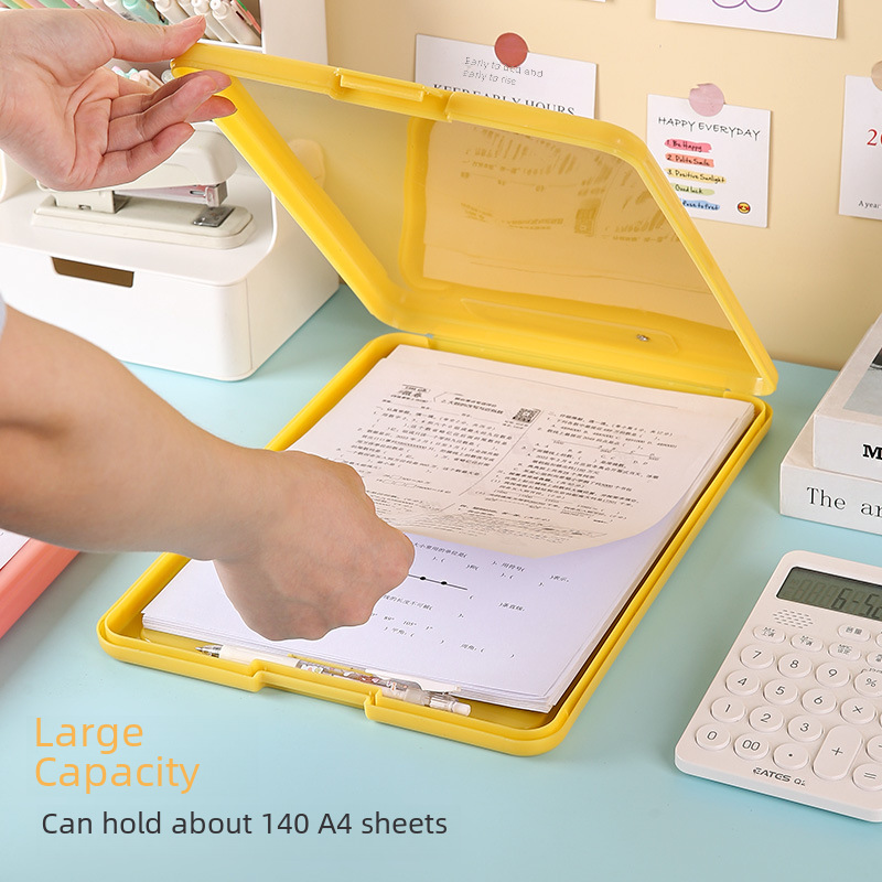 Plastic Board Folder file box copy writing board storage box a4 data box pp transparent office supplies organizing file box