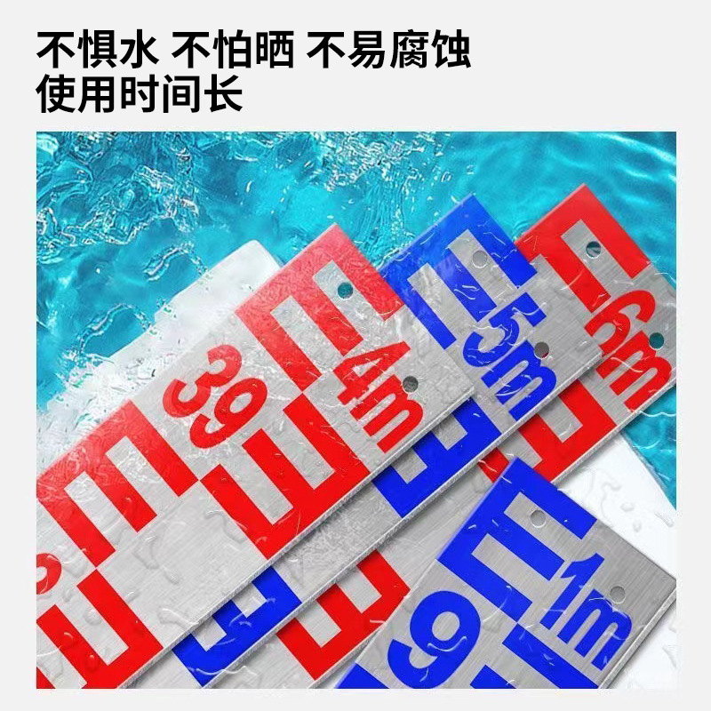 Water Level Ruler Aluminum Plate Enamel Waterproof and Moisture-Proof Pool Reservoir Water Level Ruler Stainless Steel Corrosion-Resistant Hydrological Ruler