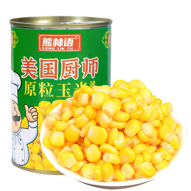 American chef canned corn kernels 400g commercial baking pizza salad instant sweet fresh corn kernels instant