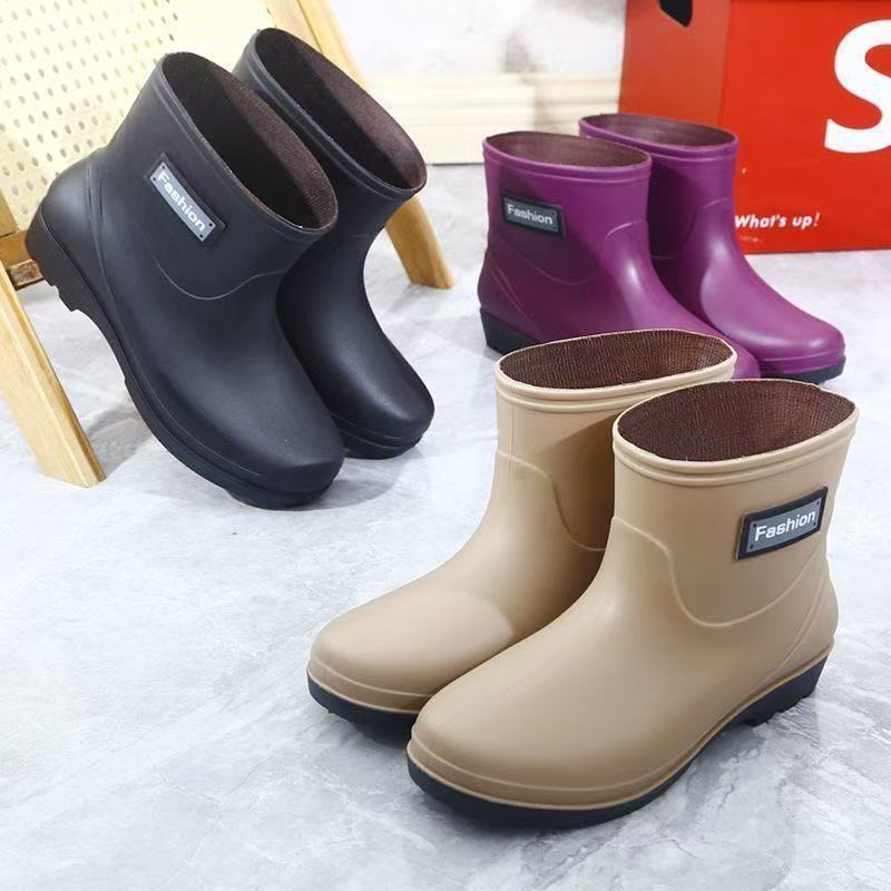 Короткие резиновые сапоги для женщин, водонепроницаемая обувь, низкая посадка, антискользящие, комфортные, простые, летние