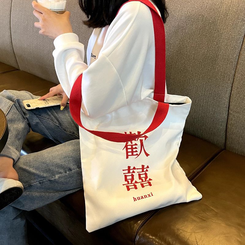 Сумка из канваса 2022 года для девушек, корейский стиль, однолямочная, большая емкость, простая и универсальная, винтажная