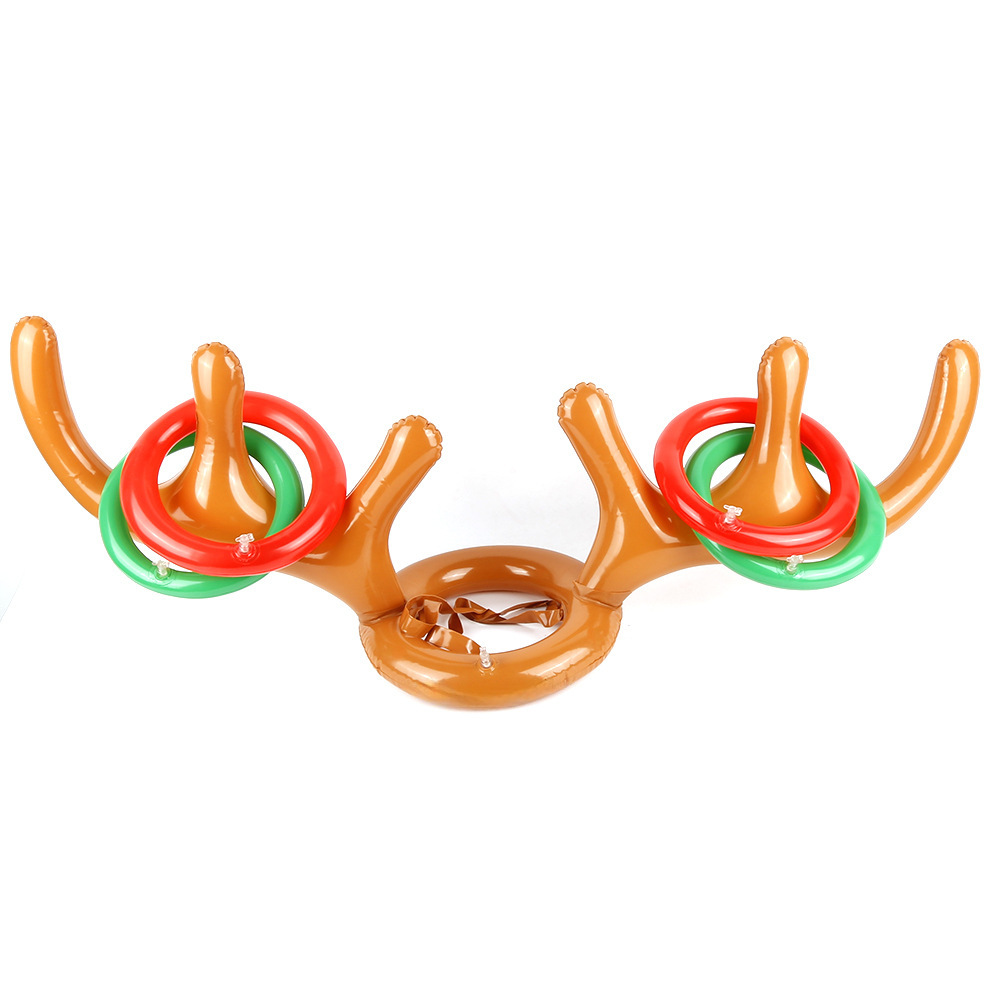 Spot Amazon Inflatable Antler Headgear Elk Inflatable Ring Christmas Throwing Party Interactive Toy