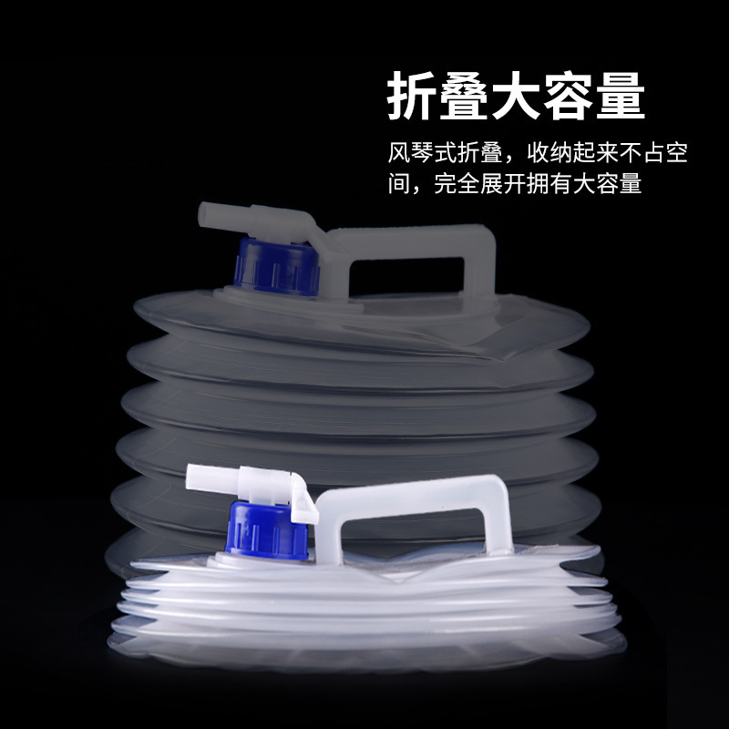 Outdoor Car Folding Bucket Kettle for Spring Water Storage Large Capacity Portable Food Grade with Faucet for Household Water Storage