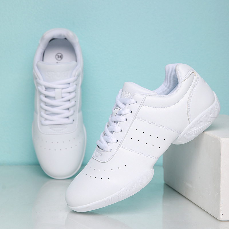Competitive Aerobics Shoes Student White Fitness Shoes Sports Cheerleading Shoes Women's Training Competition Shoes Soft Sole Kidsren