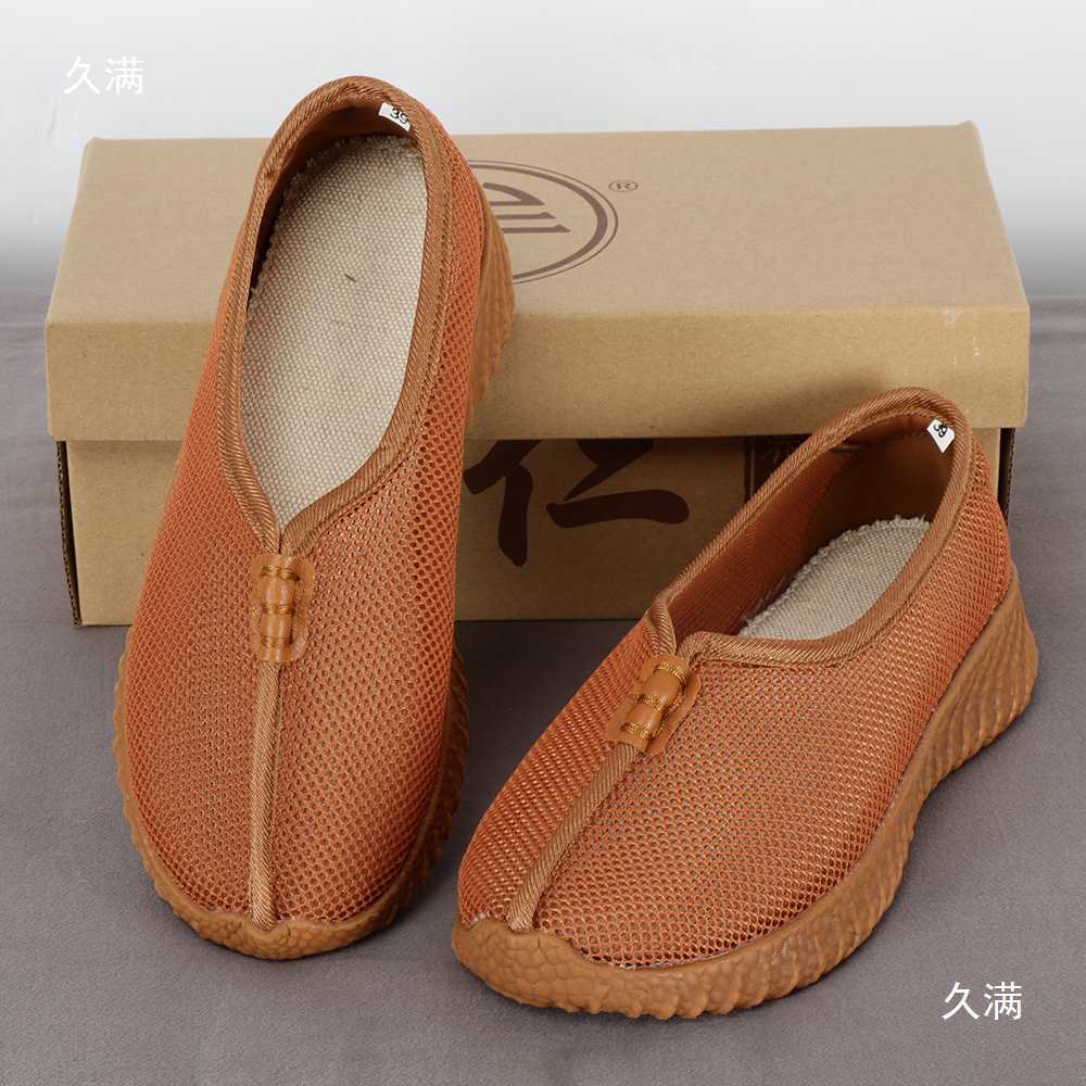 Summer Mesh Monk Shoes, Light-Soled, Thick-Soled Breathable Shoes for Men and Women, Monk Casual Shoes, Arhat Shoes, Master Shoes