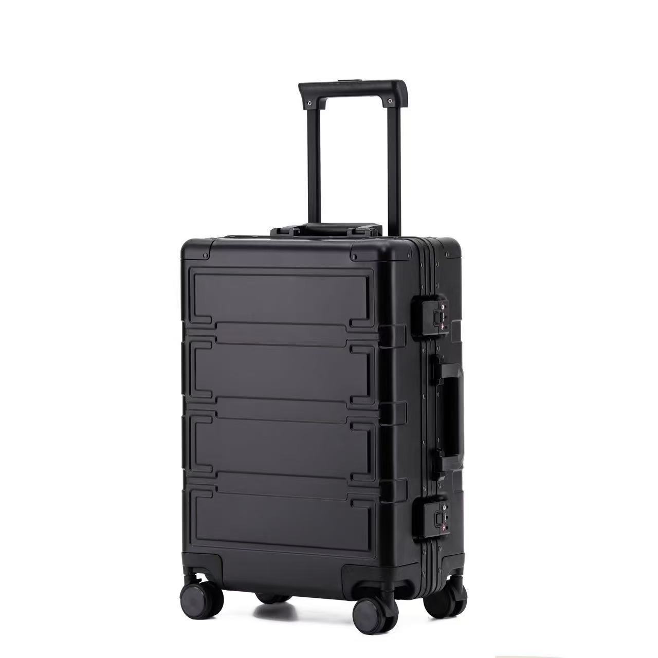 European and American Fashion New Retro Aluminum Magnesium Alloy Trolley Case Full Metal Luggage Bag 20inch Boarding Case
