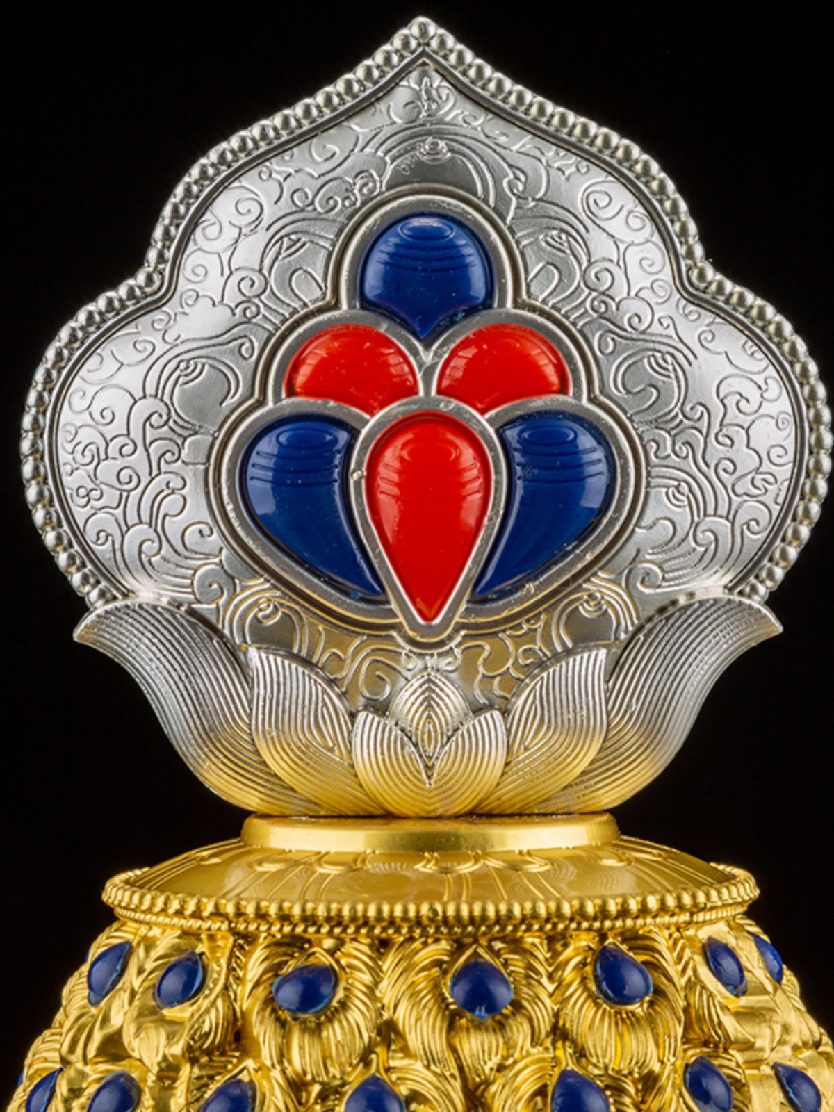 Dragon King Bottle Eight Auspicious Lotus Pure Copper Alloy Bottle Decoration Can Hold the God of Wealth Mani Milk Bottle