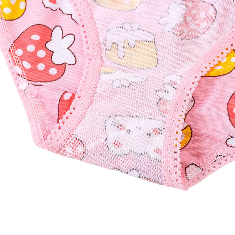 Cross-Border Children's Underwear Pure Cotton Girls' Briefs Lace Multi-Color Cartoon Floral Export Cardboard Briefs