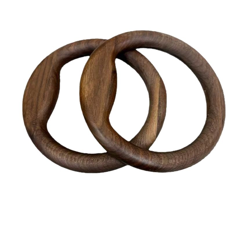 Wooden Hanging Rings for Hand Use on Horizontal Bar Swing Cradle. Multiple Sizes Can Be Added with Logos