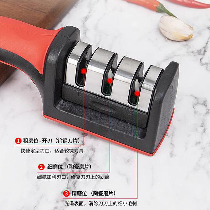 Handheld Quick Knife Sharpener for Home Use, Four-Stage Sharpening Tool, Three-Stage Quick Wholesale Knife Sharpener and Blade Opener