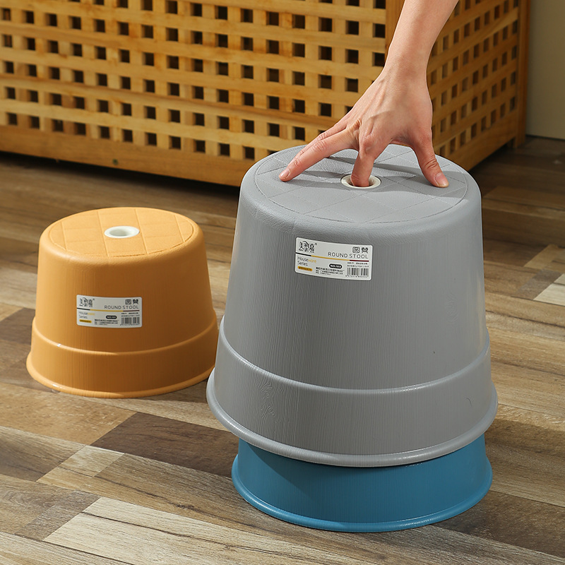 Small Stool Plastic Bench Household Kidsren's Stool Round Stool Thickeneded Non-slip Coffee Table Stool Bathroom Bathing Low Stool Wholesale