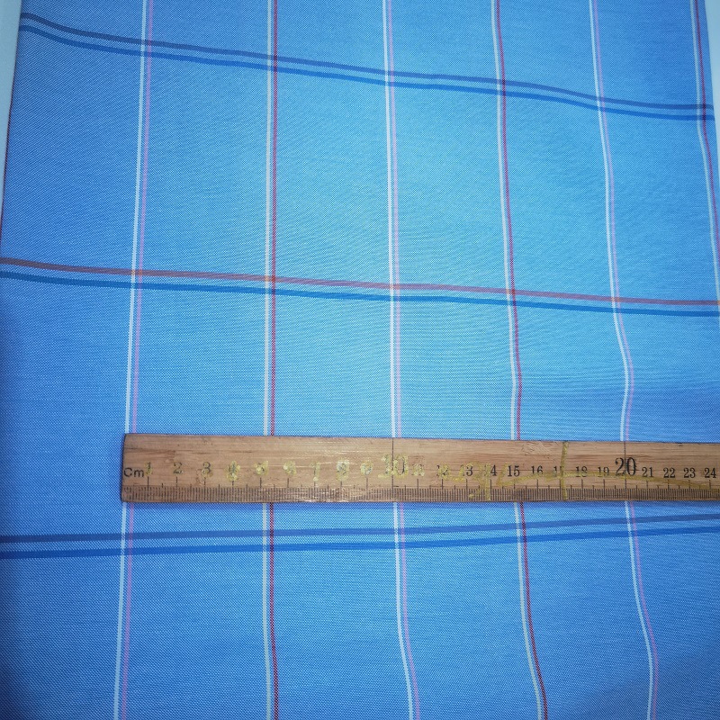 Cvc60 Cotton Oxford Textile Casual Men's and Women's Short-Sleeved Shirt Fabric School Uniform Plaid Shirt Fabric