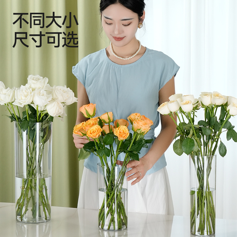 Plastic Transparent Vase Cross-border High-permeability Imitation Glass Flower Bucket Florist Awakening Flower Bucket Hydroponic Vase Aqua Plants