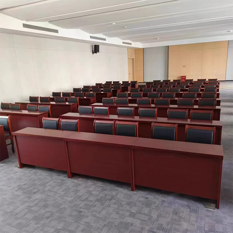 Double Conference Table Painted Solid Wood Leather 1.24m Study Table Conference Room Long Table Training Table and Chair Combination