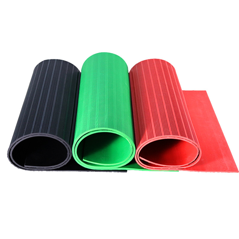 10Kv High Voltage Insulating Rubber Sheet Anti-Slip Rubber Mat 5mm Green Rubber Pad Red Striped Rubber Sheet Anti-Slip Insulation