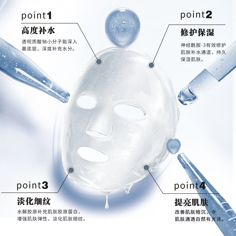 Non-hanging Net Beauty Salon Line Special Hyaluronic Acid Mask After-sun Hydrating Moisturizing Soothing Patch Mask Genuine Wholesale