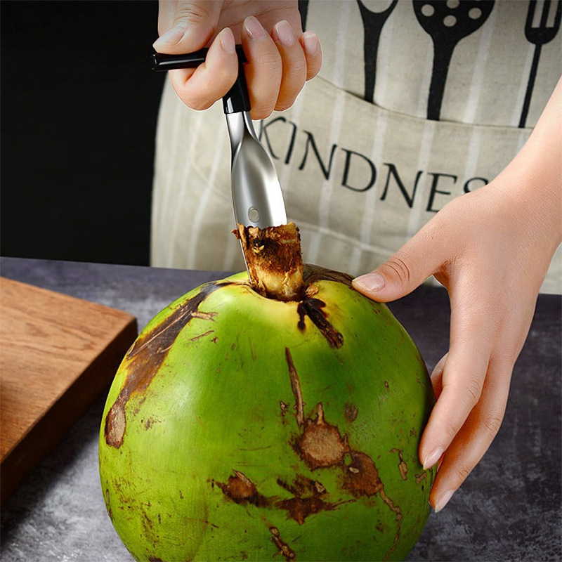 Factory wholesale stainless steel coconut opener outdoor camping coconut green meat opener coconut shell hole opener coconut gadget