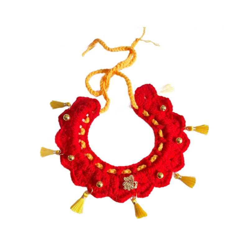 Pet Collar New Year Scarf Dog Cat Autumn and Winter Clothes Cat Collar Kitten Slip Towel Cute Bib