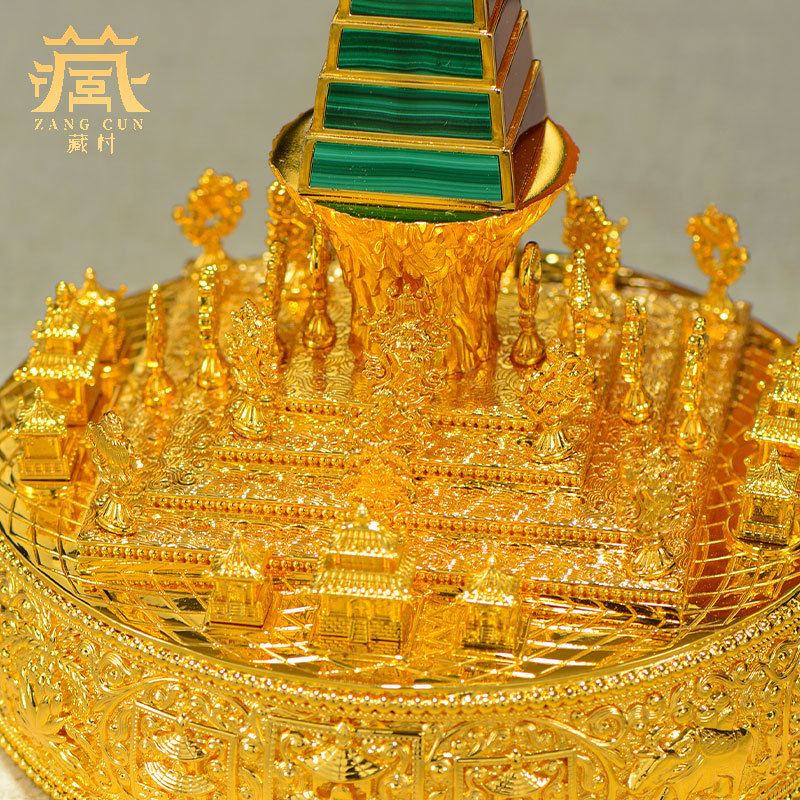 Xizang Village Thirty-Seven Mandala Plates Fine Copper Carving 37 Mandala Plates Indoor Home Mandala Plate Decoration