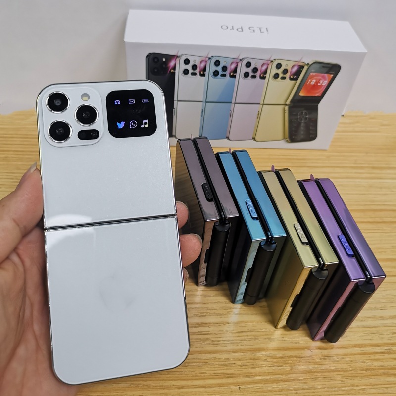 Cross-border foreign trade mobile phone i15 pro dual card non-smart phone flip phone button elderly machine 2G mobile phone