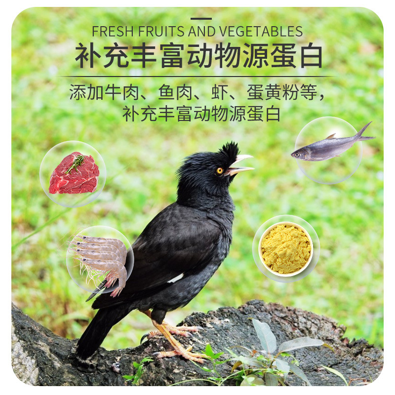 Kaiyuan myna feed bird food myn bird food blackbird food eight bird feed special bird food black eight nutrition