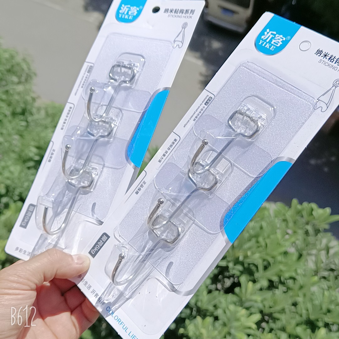 The New increase hook transparent sticky hook suction card three pattern through the supermarket supply supply no trace promotion