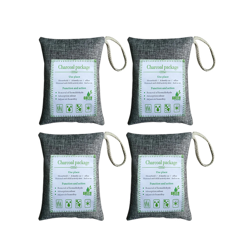 Amazon Linen Bamboo Charcoal Bag New Car Formaldehyde Removal Activated Carbon Bag 200g Car Carbon Bag Wholesale Car