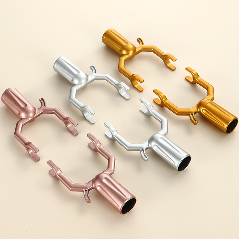 Factory wholesale aluminum alloy clothes fork head accessories hanging clothes fork thickened 19mm tube clothes pole joint multi-color optional