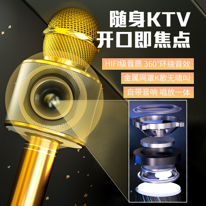 WS858 Original Factory high quality Wireless KGE Bao Microphone Plug TF Card U Disk Radio Microphone Speaker Integration