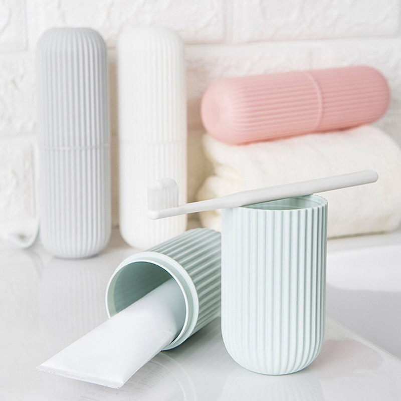 Plastic toothbrush box portable toothbrush cup brushing mouthwash Cup suit toothbrush jar large toothpaste holder toothbrush storage box