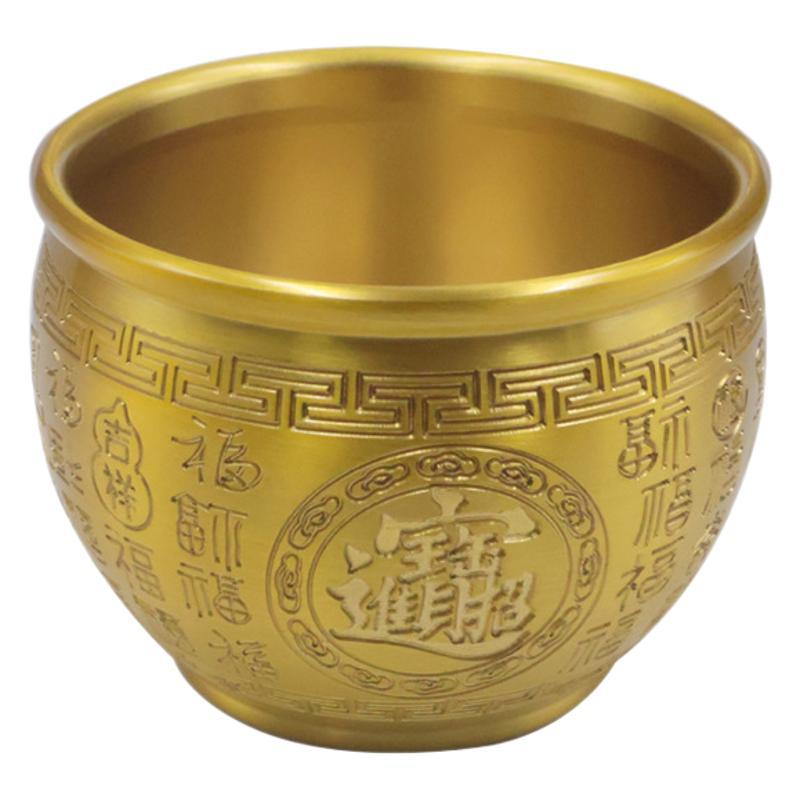 Brass Rice Cylinder Copper Cylinder Baifu Cornucopia Ornaments Piggy Pot Copper Water Cylinder Fortune Cylinder Home Living Room Decorations