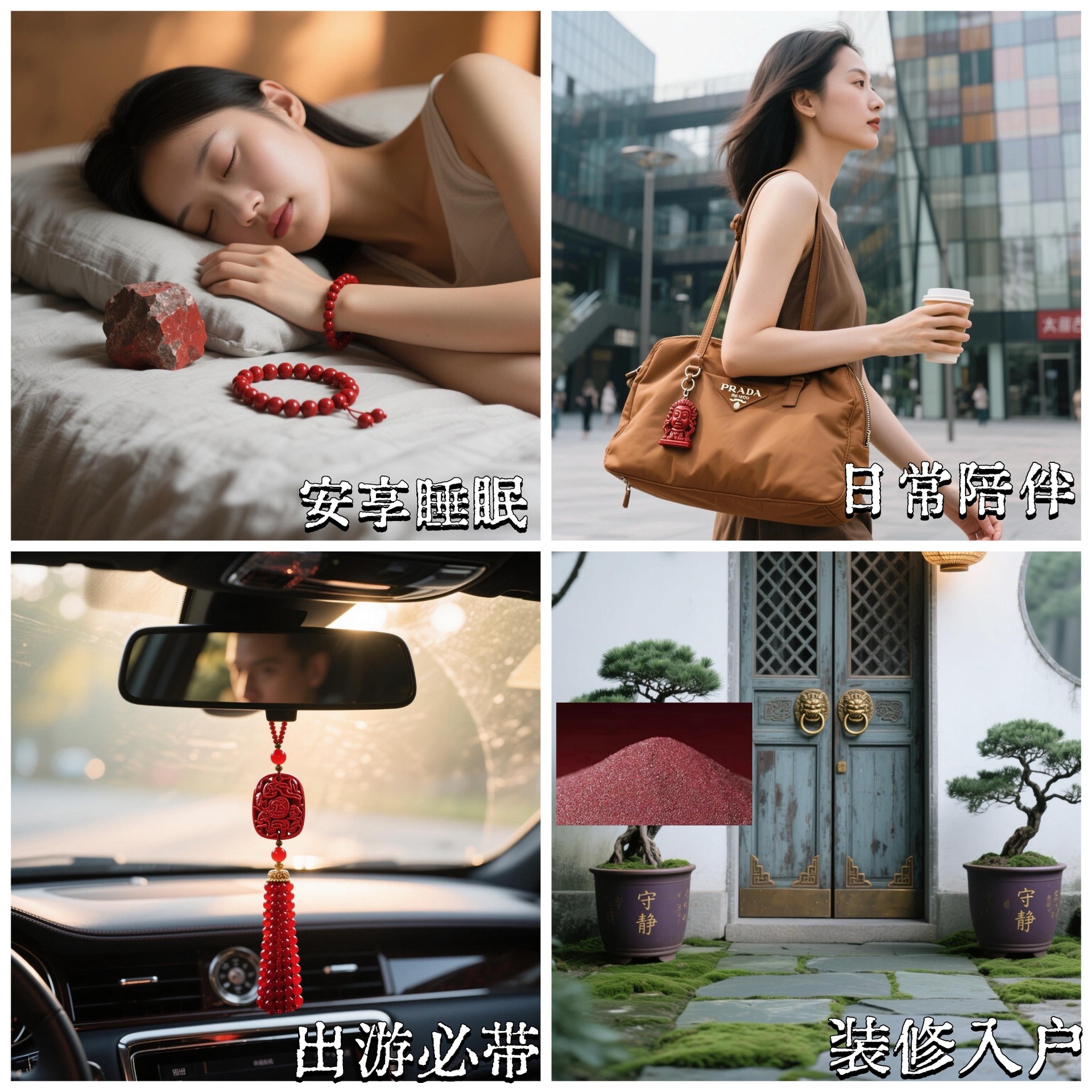 Cinnabar beads factory direct raw ore beads beads crystal sand purple gold sand emperor red sand diy bracelet beads