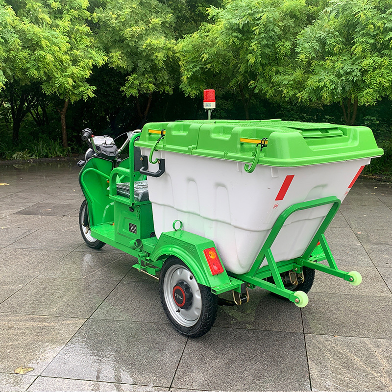 Neighborhood Street Garbage Collection Truck Small Town Sanitation Garbage Truck Electric Three-Wheel Dump Type Cleaning Truck