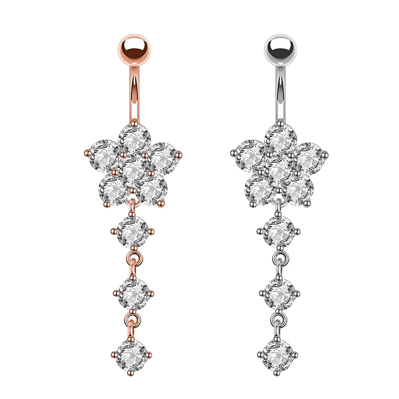 Amazon hot new belly button ring creative exquisite zircon navel nail piercing jewelry