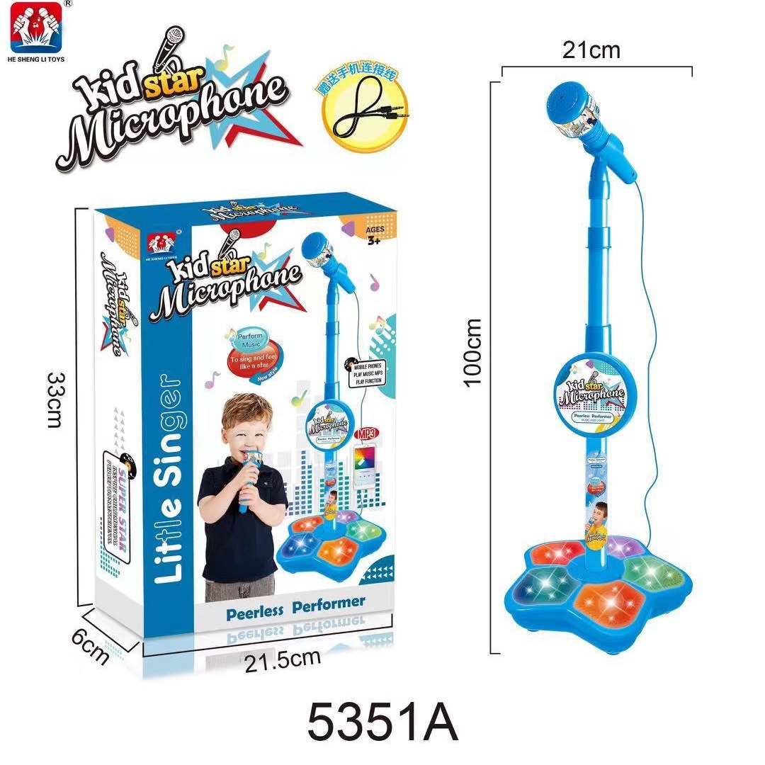 Foreign Trade Kidsren's Microphone Toy Cool Light Music Boy and Girl Microphone Amazon Singing Machine Toy 3