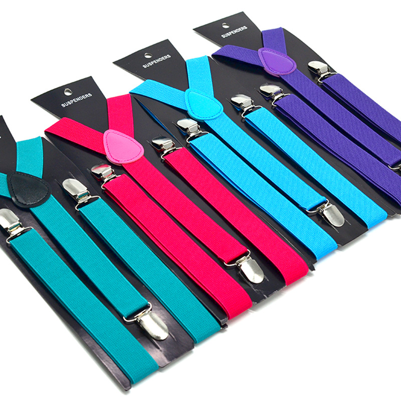 Manufacturer Supplies Wholesale Adult Suspenders, Unisex, 3-Clip Suspenders, Solid Color Suspenders with 2.5 Shoulder Straps