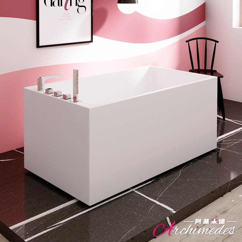 Small Apartment Bathtub New Mini Household Bathtub Acrylic Integrated Double-Layer Bathtub Aj-6075B