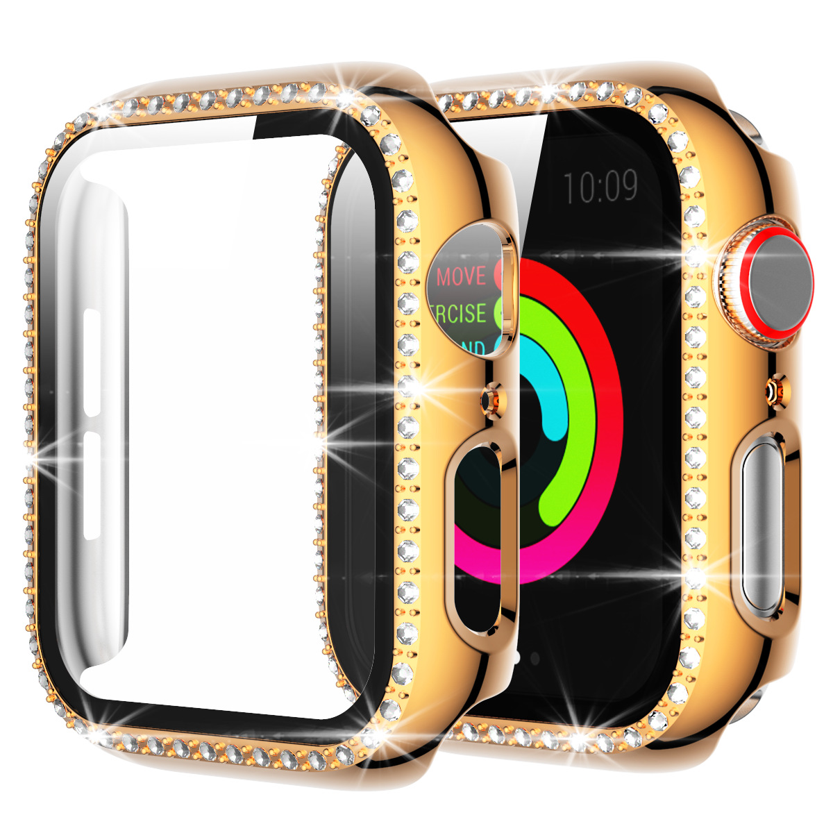 For Apple Watch 10 Case Apple Watch Diamond Cover One-piece Case iWatch9/8 Glass Film