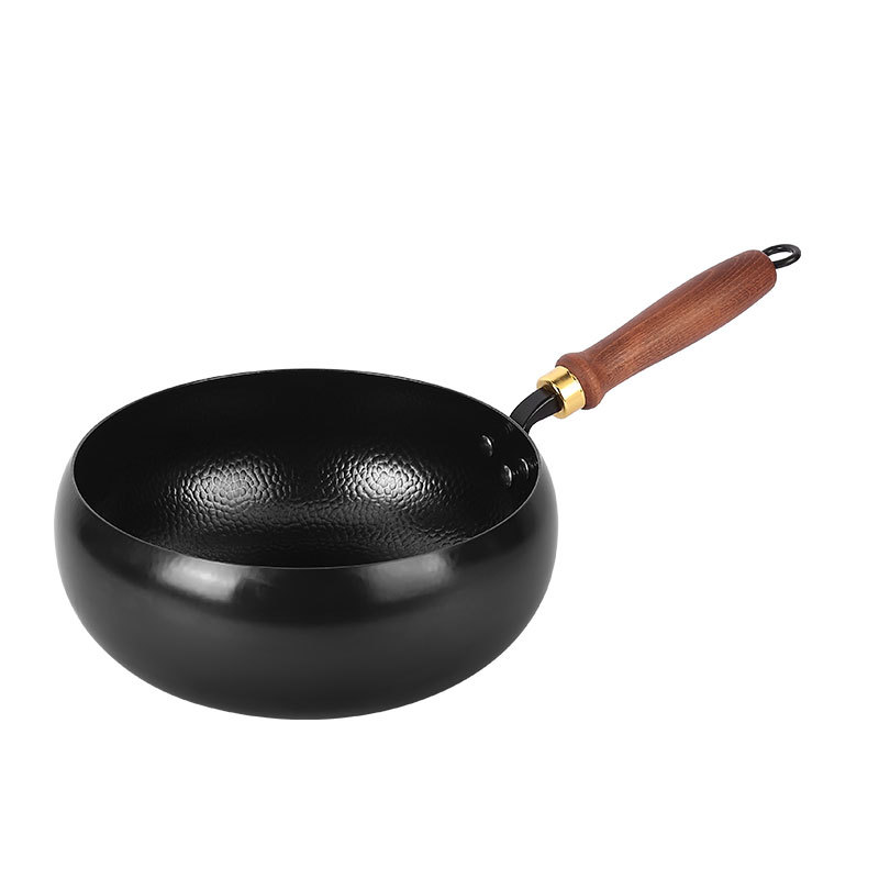 Traditional Large Belly Pot with Handmade Hammered Texture, Household Uncoated Iron Pot, Mini Single-Serving Small Frying Pan, Ready to Use